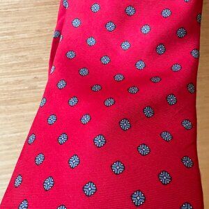Dior 100% Silk Red and Blue Classy Dot 3.5in VTG Tie